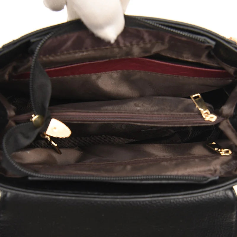 Bolsa Ombro Preta Couro Prione